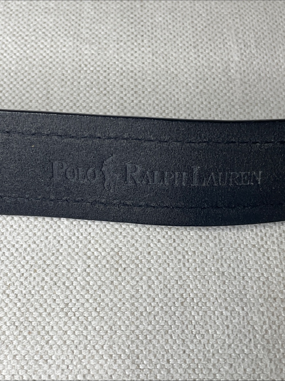 Vintage Polo Ralph Lauren Black Leather Belt with Brass Plate - Picture 5 of 5